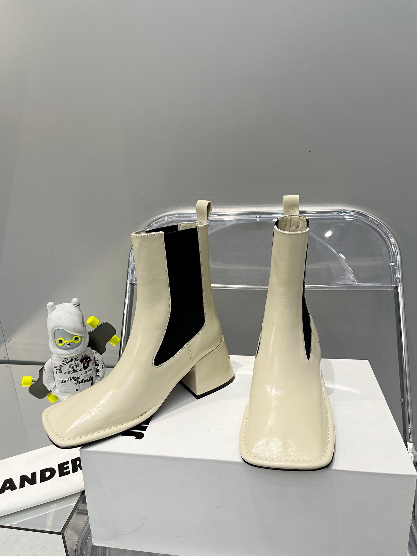 Jil sander-方頭高跟靴