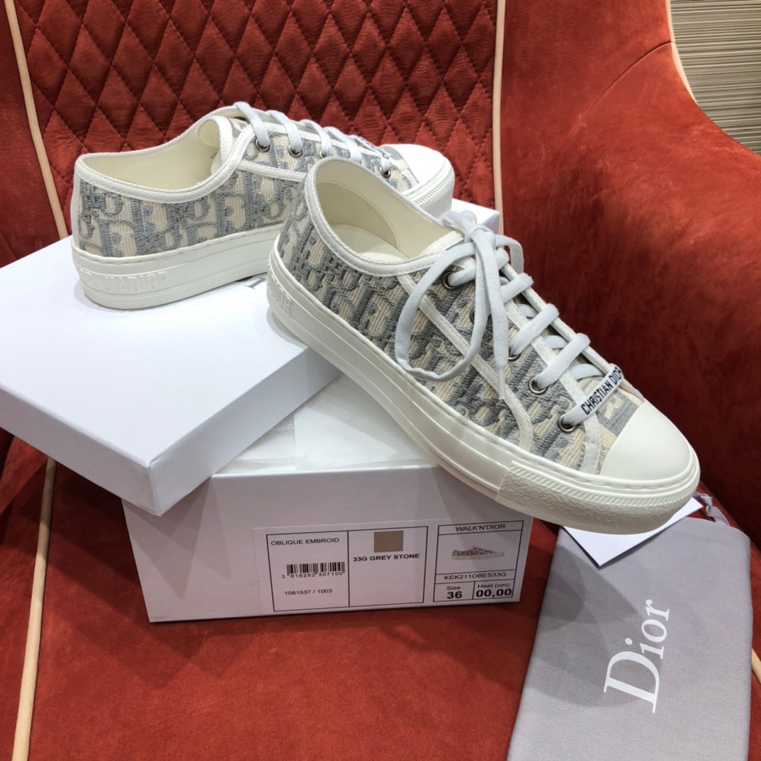Dior鞋-Dior 岩石灰 印花帆布鞋