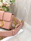 Dior 蒙田 Mini Box-牛皮平紋-金扣-17.5cm-粉色
