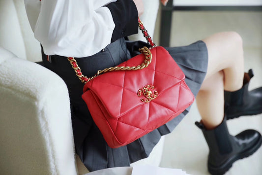 Chanel 19Bag-小號珊瑚紅