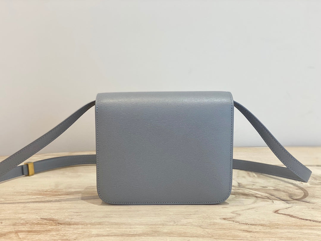 賽C家-Box Teen 水波紋小牛皮手袋-北極藍