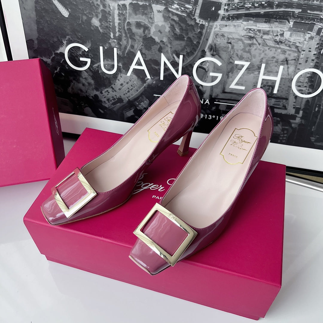 R方扣頭鞋-經典高跟鞋 7.5cm 玫瑰色