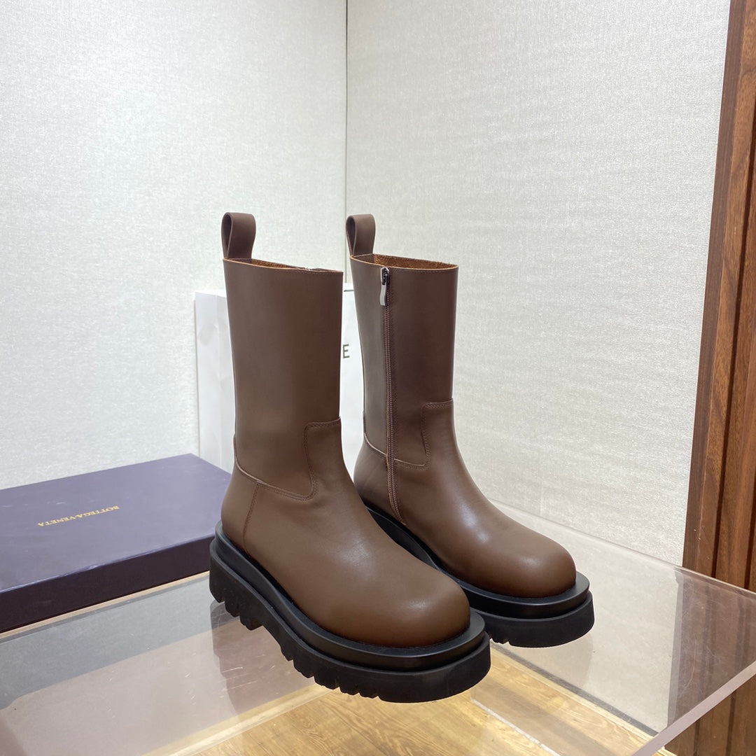 B編織-2022秋冬新款 短靴 網紅同款 咖色