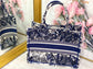 Dior Book Tote-小號36.5cm-深藍椰樹