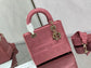 Dior Lady D-Lite黛妃包-刺繡木槿粉