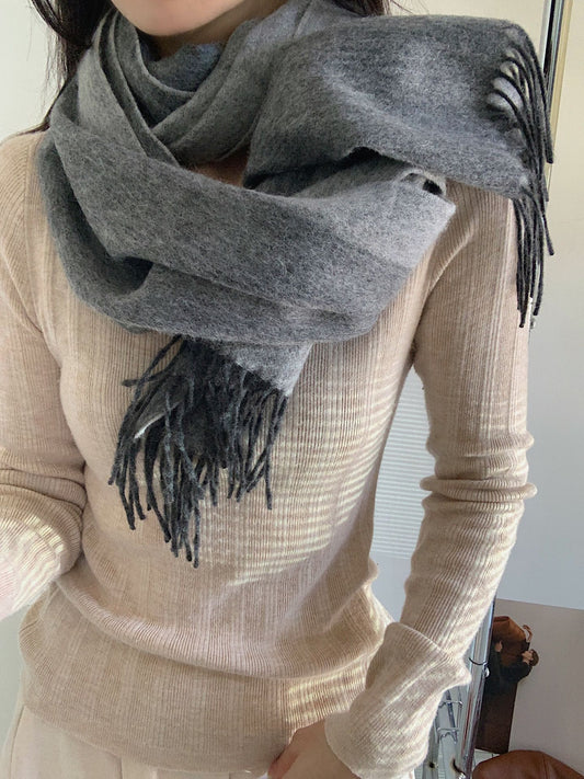 小愛款-撞色圍巾 35*190cm 情侶款