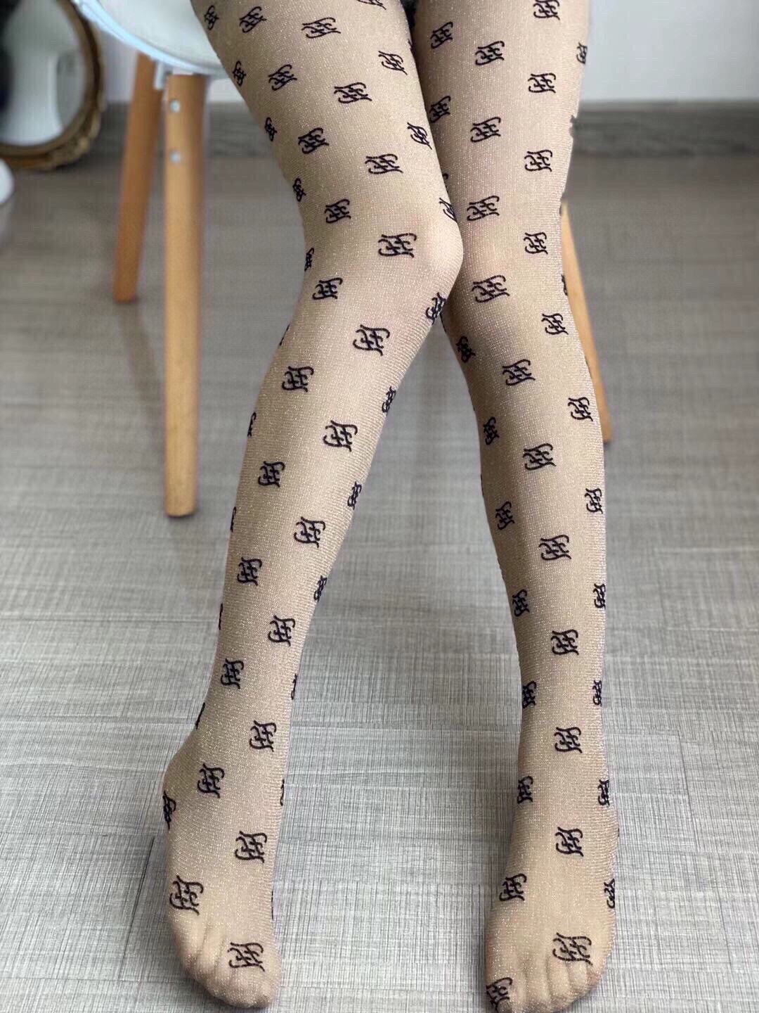 Fendi 植絨金線絲襪