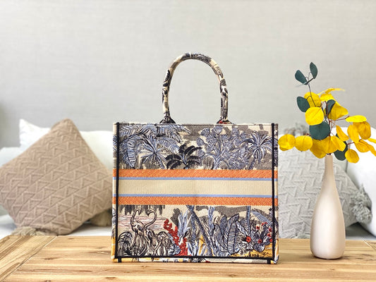 Dior Book Tote-大號41.5cm-藍椰子樹
