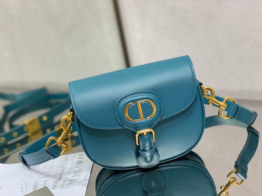 Dior Bobby-小號18cm-深海藍牛皮