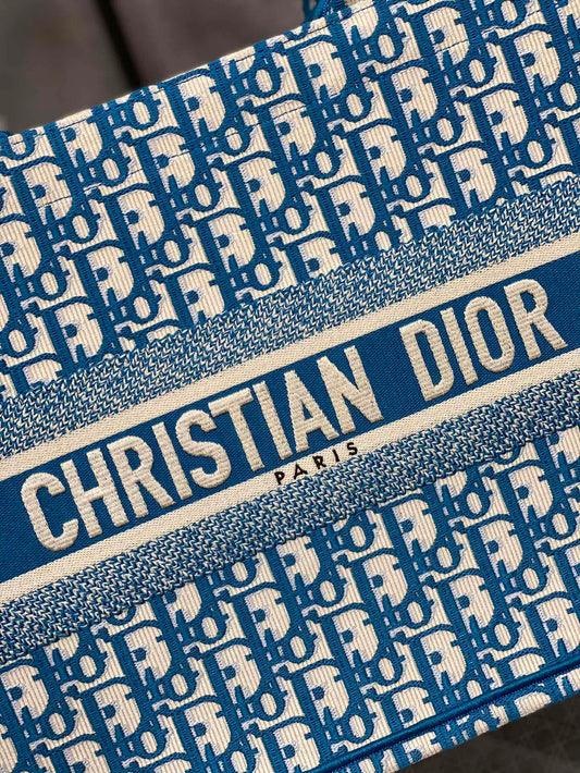 Dior Book Tote-小號36.5cm-淺藍老花