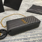 YSL  Kate 99絎縫小羊皮手袋-黑色金扣