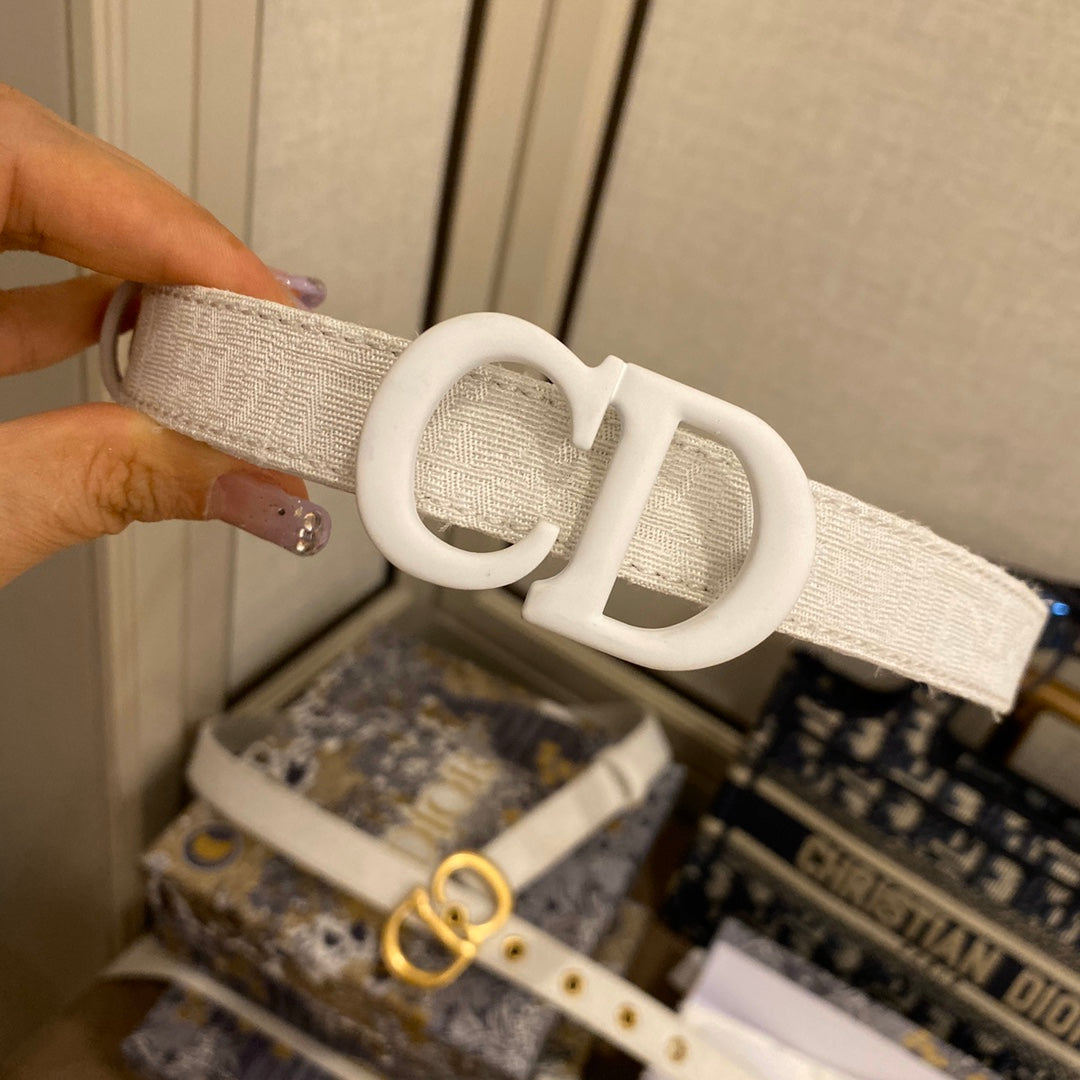 迪D家-白色皮帶-2.0cm