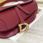 Dior Saddle 馬鞍包-平紋-大號棗紅色-25.5cm