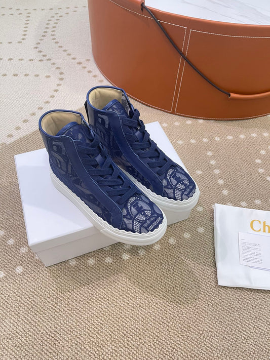 克羅C-蕾絲刺繡帆布鞋(尺碼35-40、41訂製)