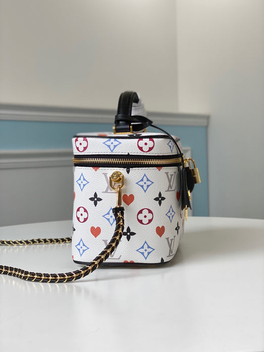 LV M57482 白彩撲克系列VANITY 中號手袋