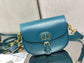 Dior Bobby-中號22cm-深海藍牛皮