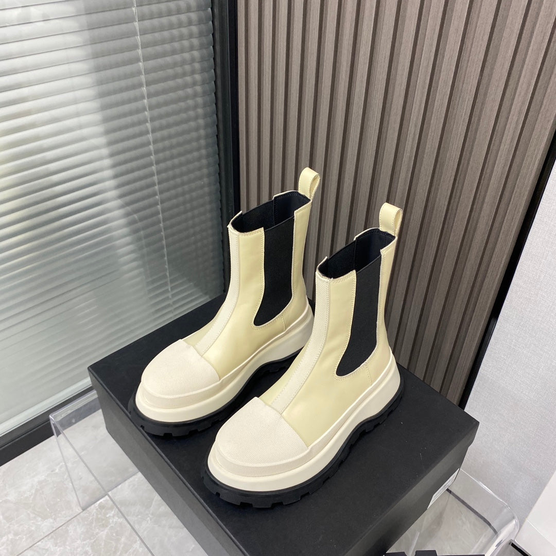 Jil sander-厚底短鞋 米白色
