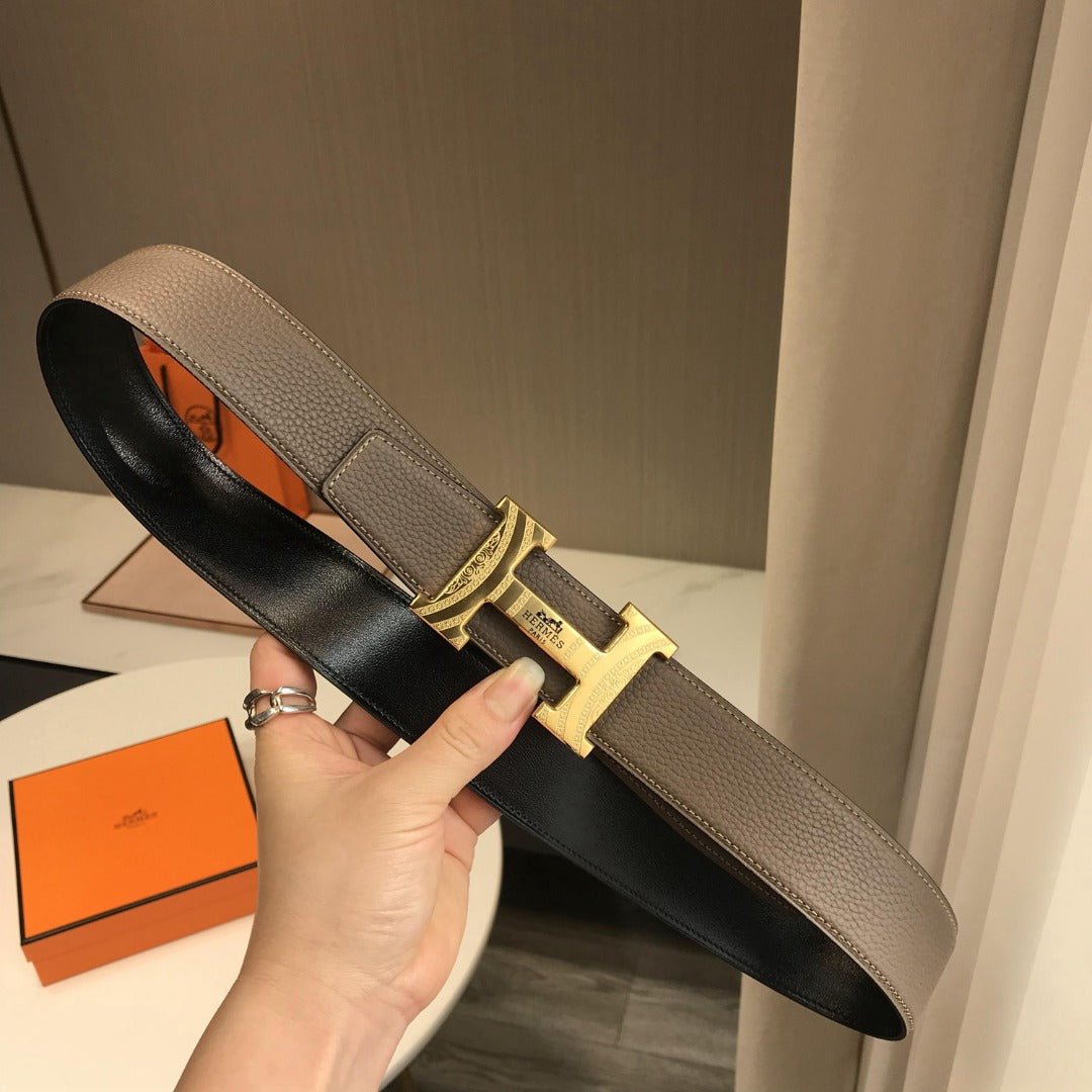 小愛款-灰色皮帶-3.8cm-男款