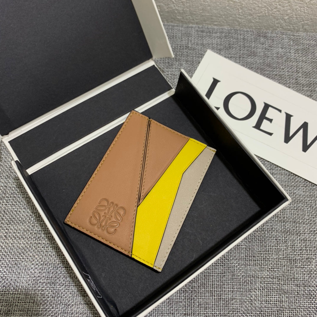 Loewe Plain Card Holder 多色拼接皮革卡包