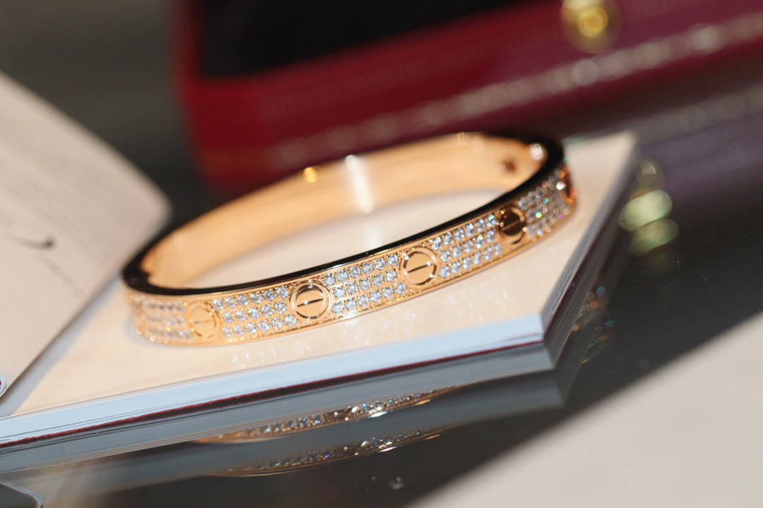 Cartier Love寬版滿天星手鐲