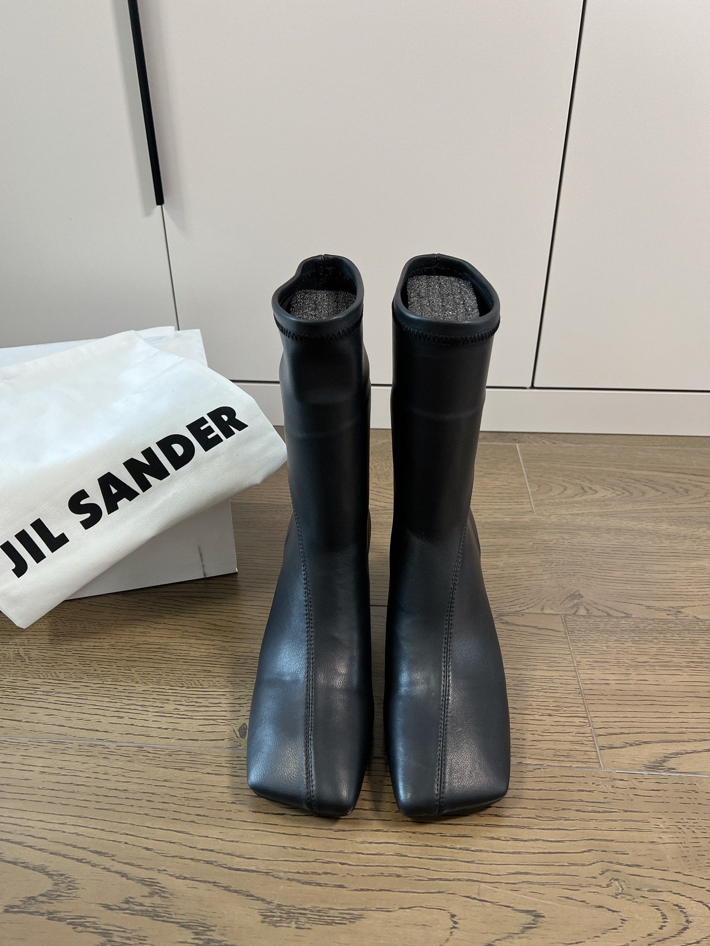 Jil sander-方頭高跟靴 8cm