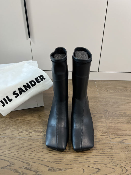 Jil sander-方頭高跟靴 8cm