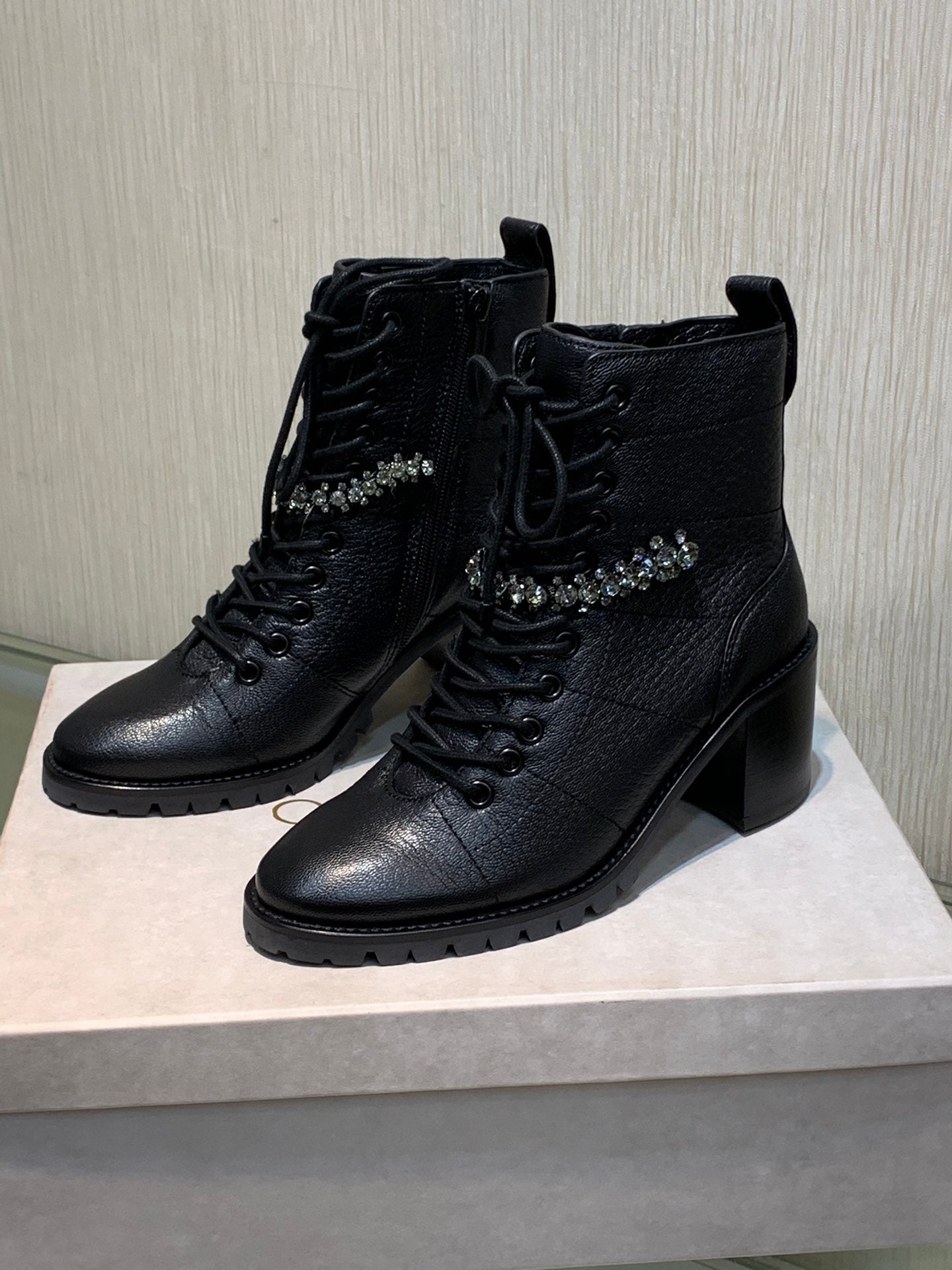 JC傑米-2022秋冬新款 施華洛奇水鑽女靴 6.5cm