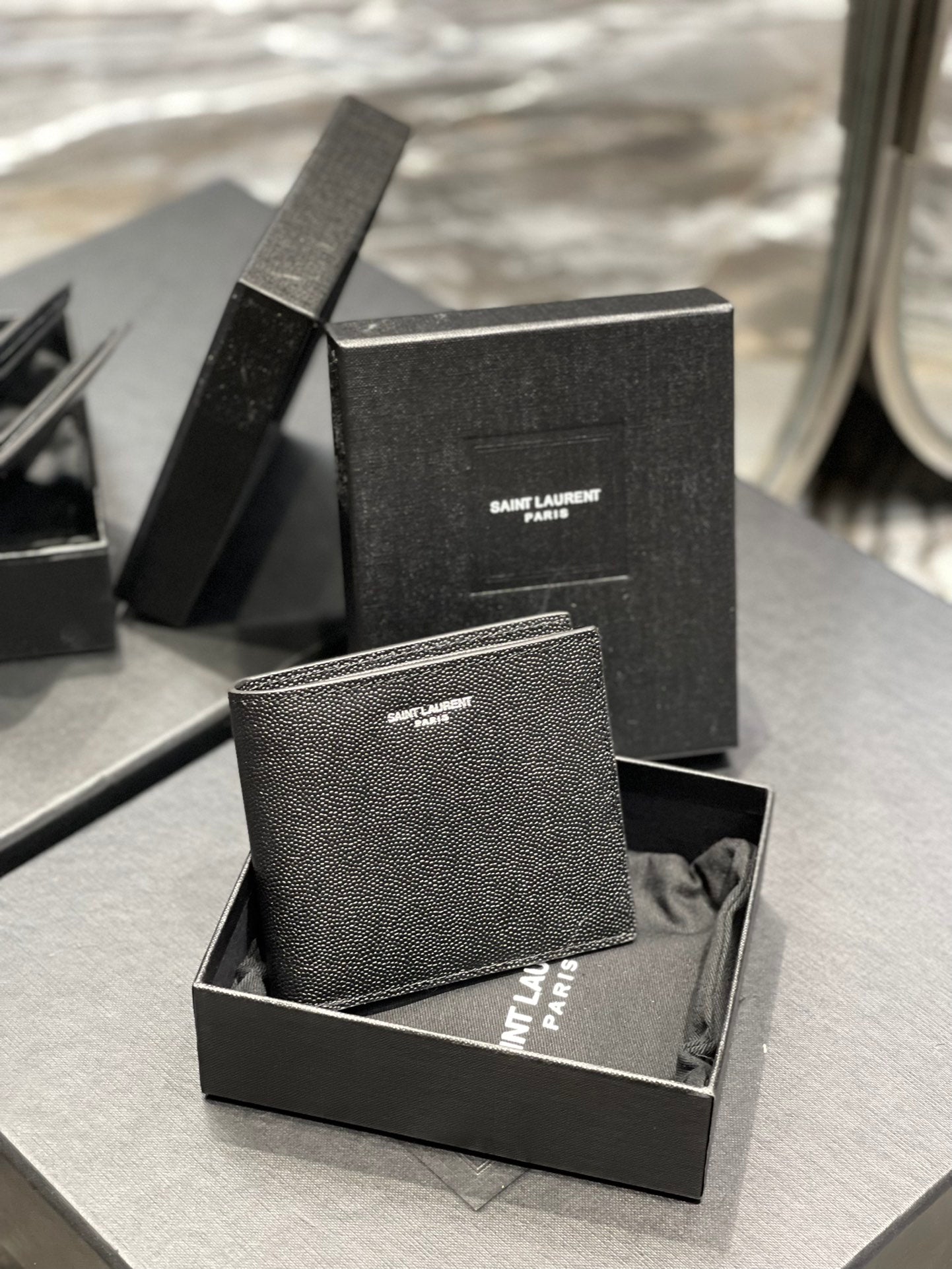 YSL 男士短款單隔層短夾
