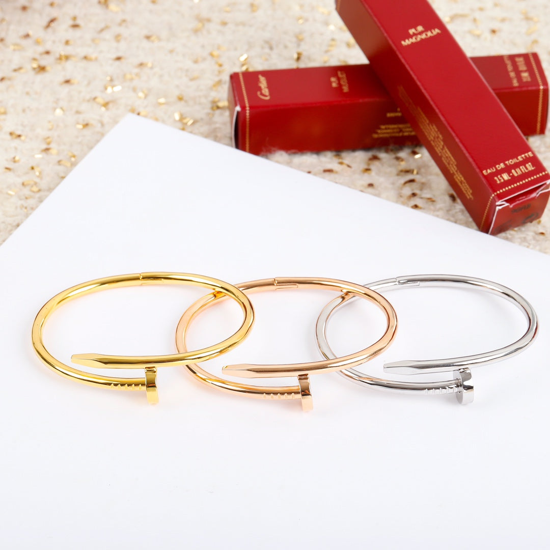 Cartier 釘子手鐲-黃金/玫瑰金/白金-無鑽