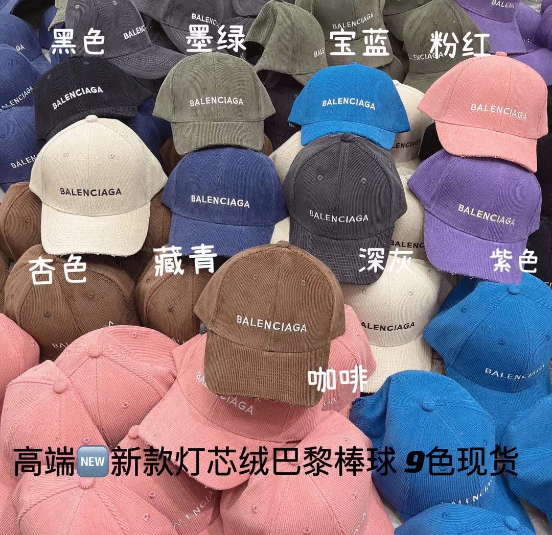 巴黎世-多色燈心絨棒球帽