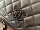 Chanel WOC-黑色球紋牛皮-黑扣
