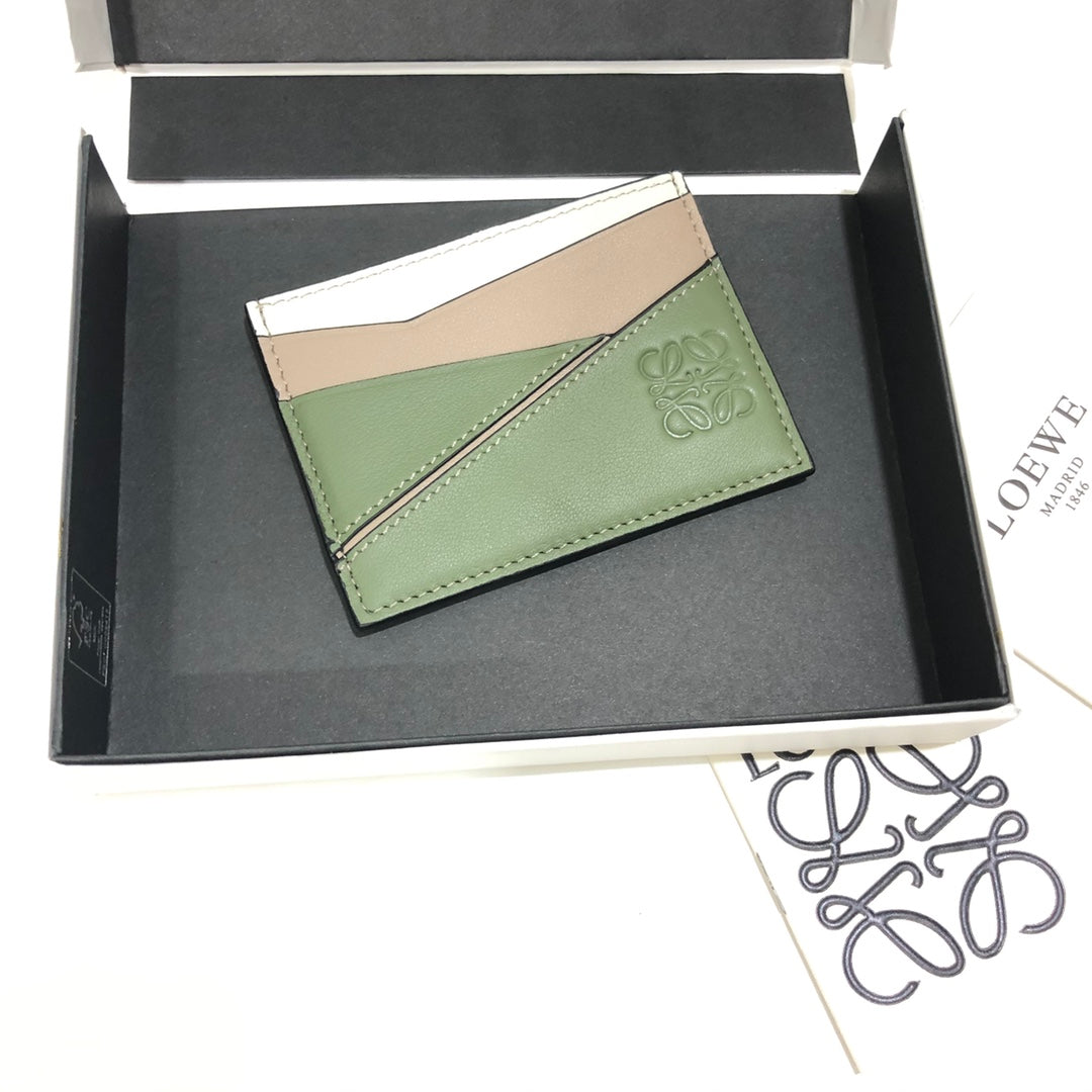 Loewe Plain Card Holder 多色拼接皮革卡包