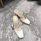 迪D家-復古低跟涼鞋（白）