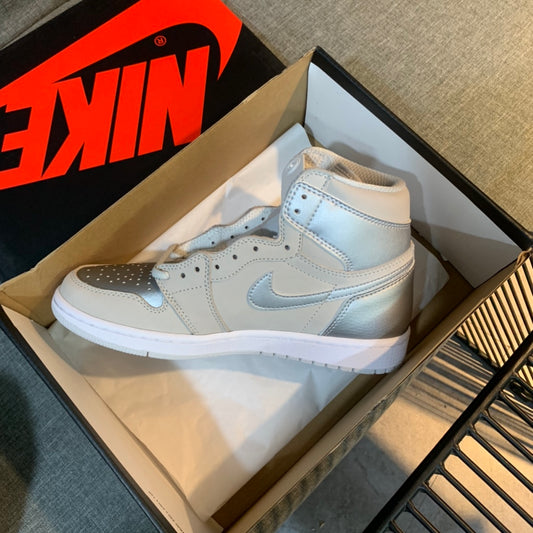N1K-Air Jordan AJ1 高筒板鞋 休閒鞋 銀色