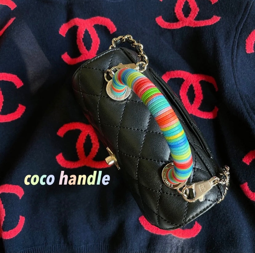 Chanel mini coco handle彩虹包-黑色