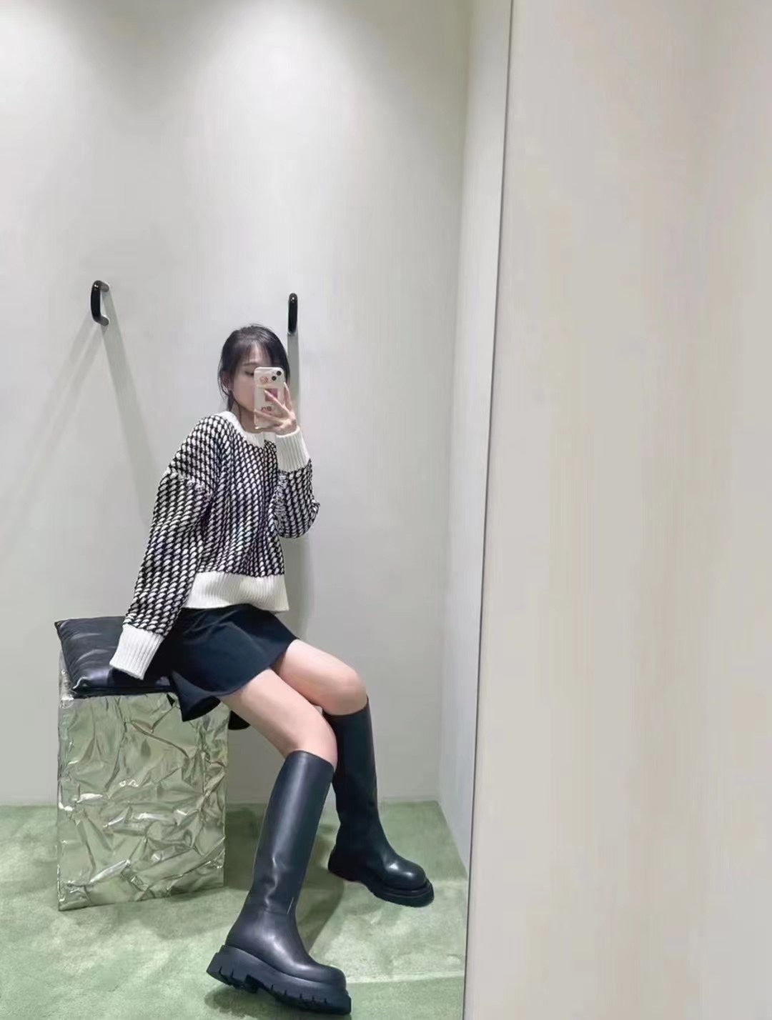 B編織-2022新款 厚底騎士靴 上身圖