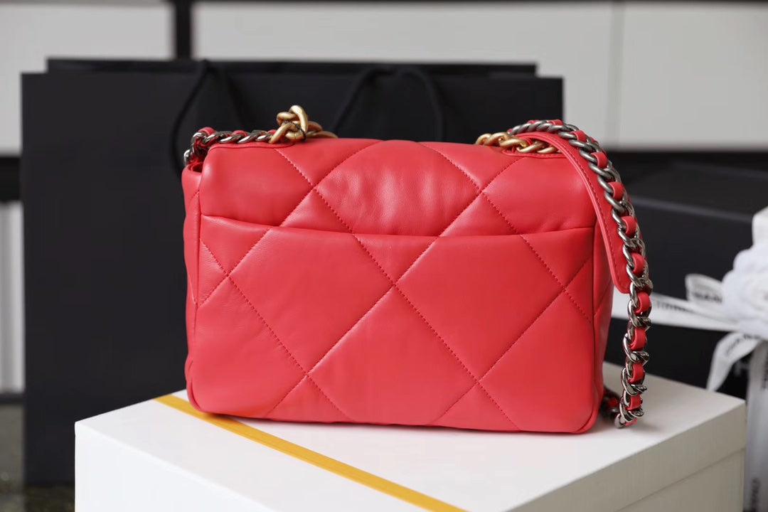 Chanel 19Bag-小號珊瑚紅