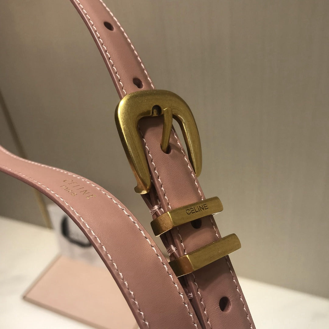 賽C家-粉色金扣皮帶-1.8cm