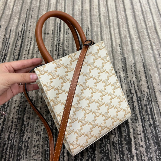熱銷款 賽C家-Celine Mini Cabas 棕色老花