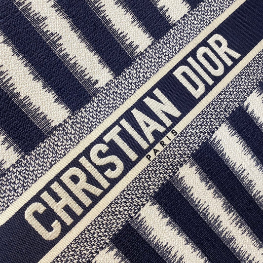 Dior Book Tote-大號41.5cm-深藍條紋