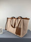 羅L威-Cushion tote 杏色棕皮