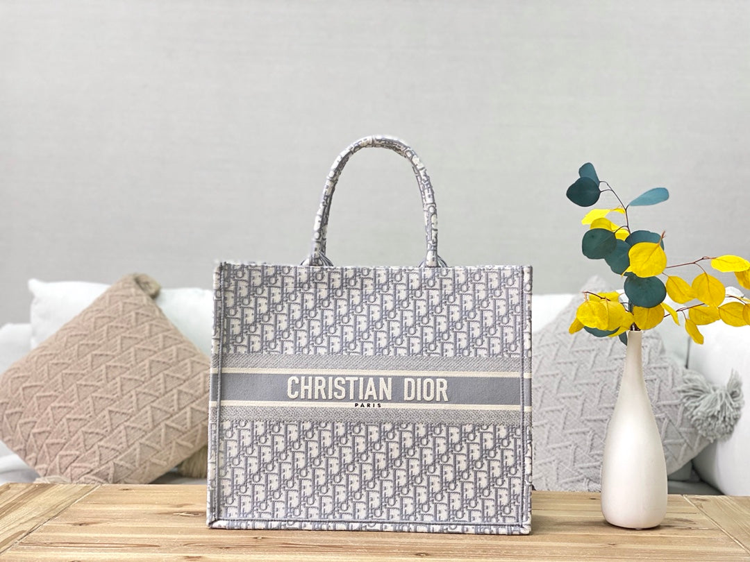 Dior Book Tote-大號41.5cm-灰色老花