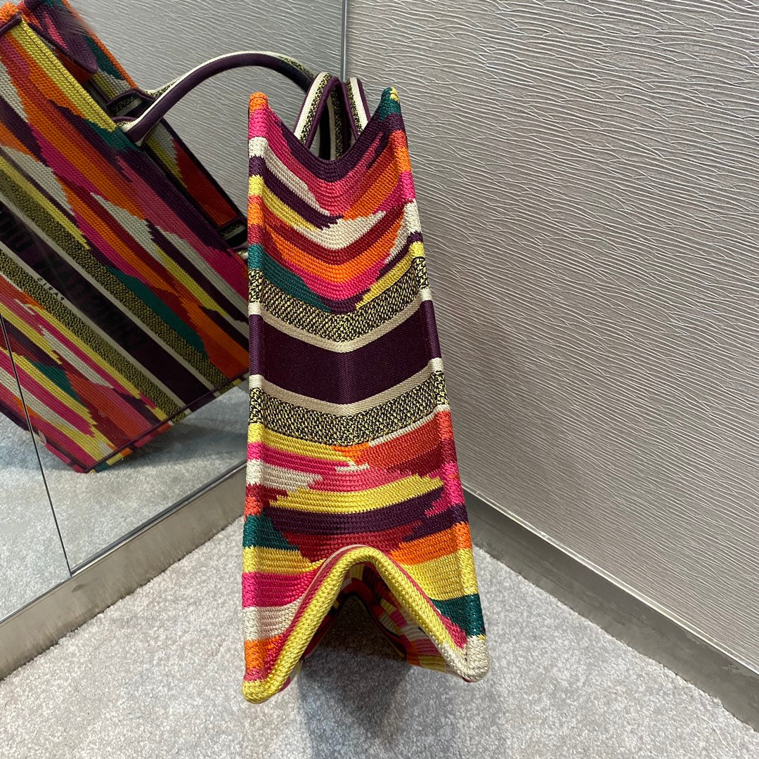 Dior Book Tote-大號41.5cm-彩色條紋