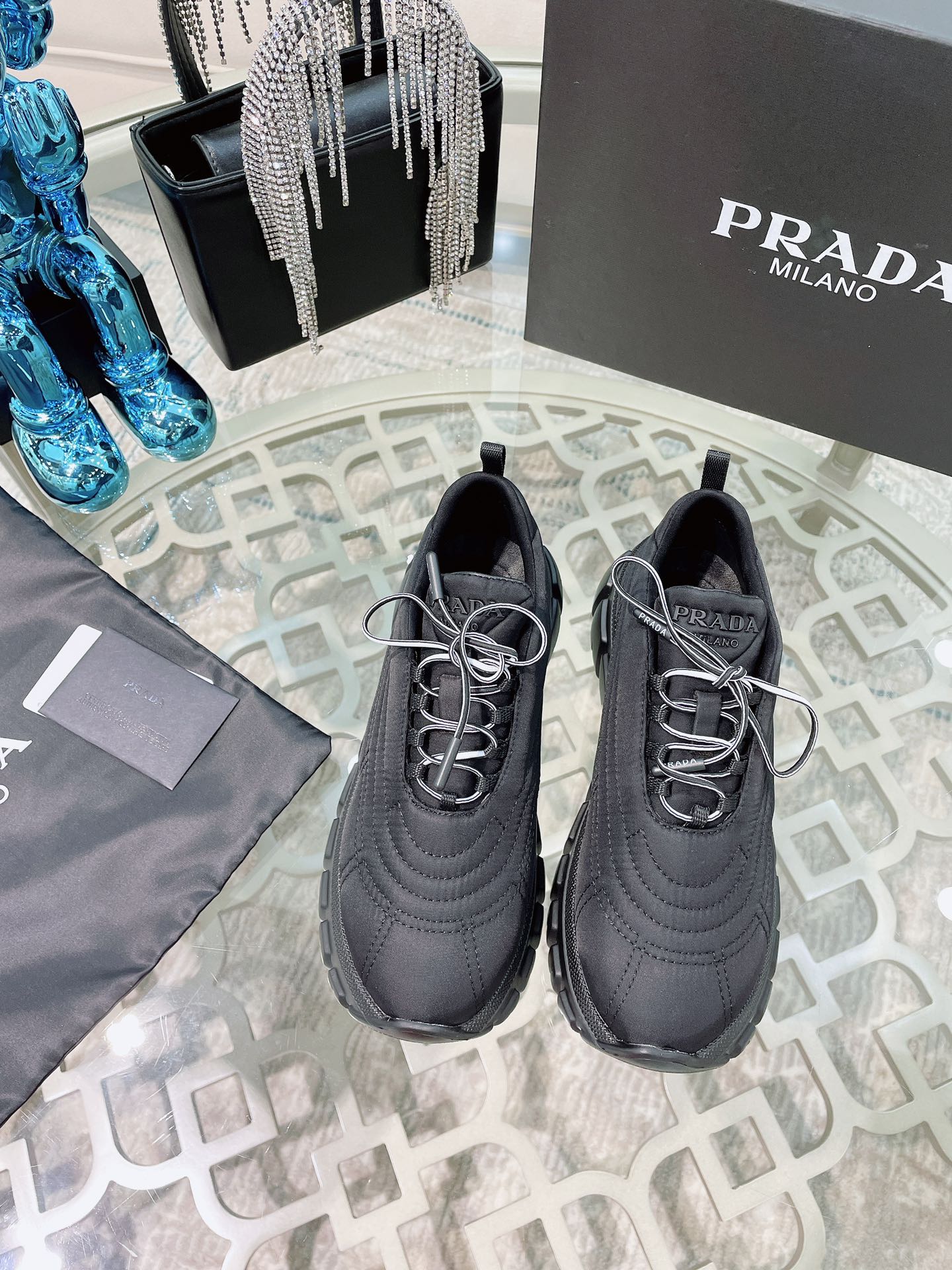 Prada鞋-Prada 厚底 運動鞋 休閒鞋（黑）