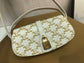 賽C家-Mini Tabou Clutch 鎖頭飾腋下包 老花白色
