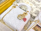 Dior-Mini Lady Dior手袋-三格黛妃-17cm-白色愛心釦