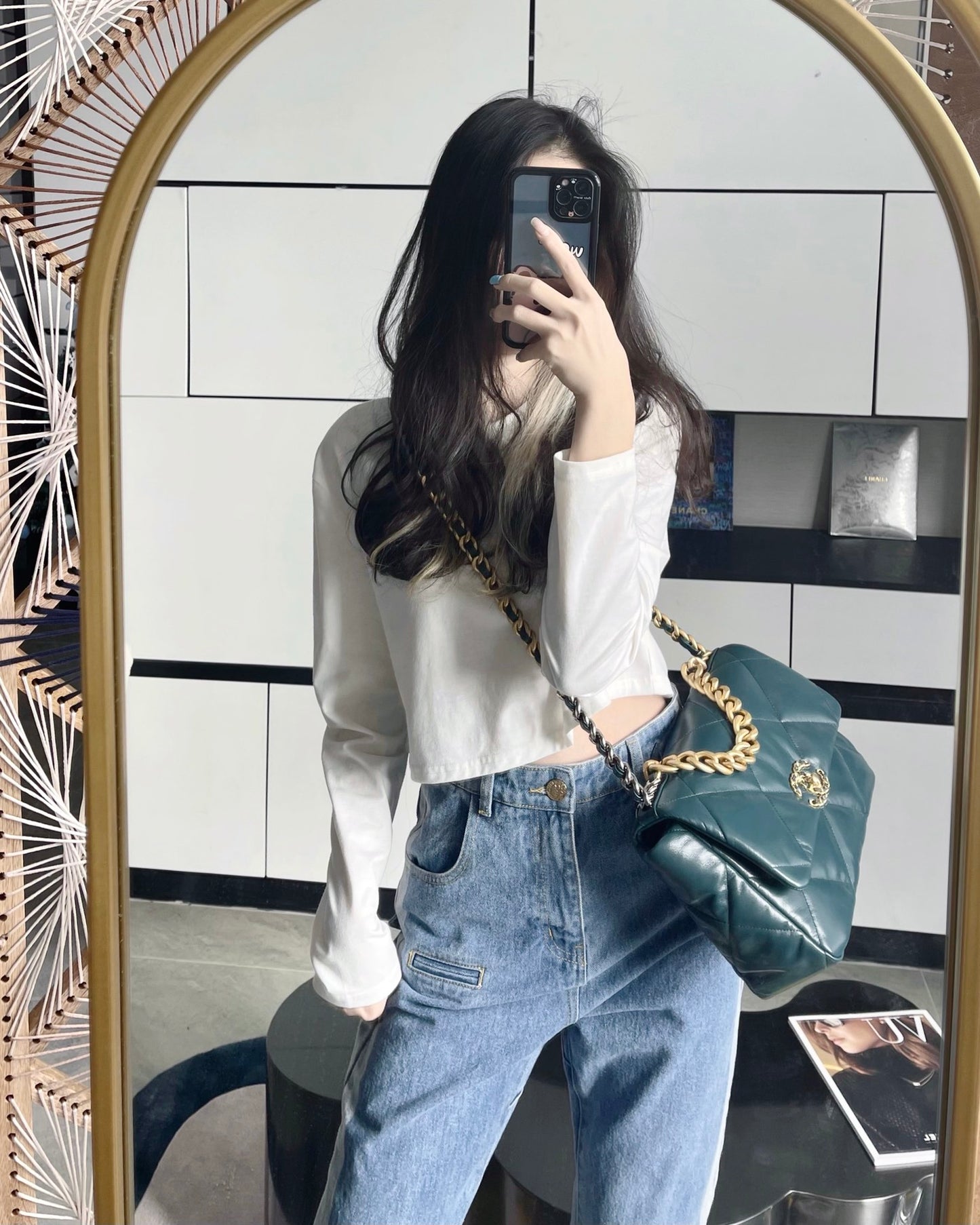 Chanel 19Bag-中號墨綠色