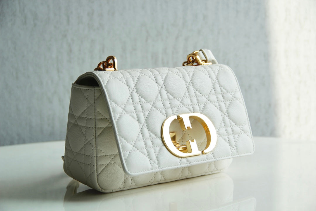 Dior Caro 小號20cm-白色小牛皮