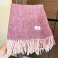 巴B家-頂級羊絨刺繡圍巾42*180cm 粉色