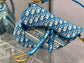 Dior Saddle 馬鞍包-刺繡-小號藍色-25cm